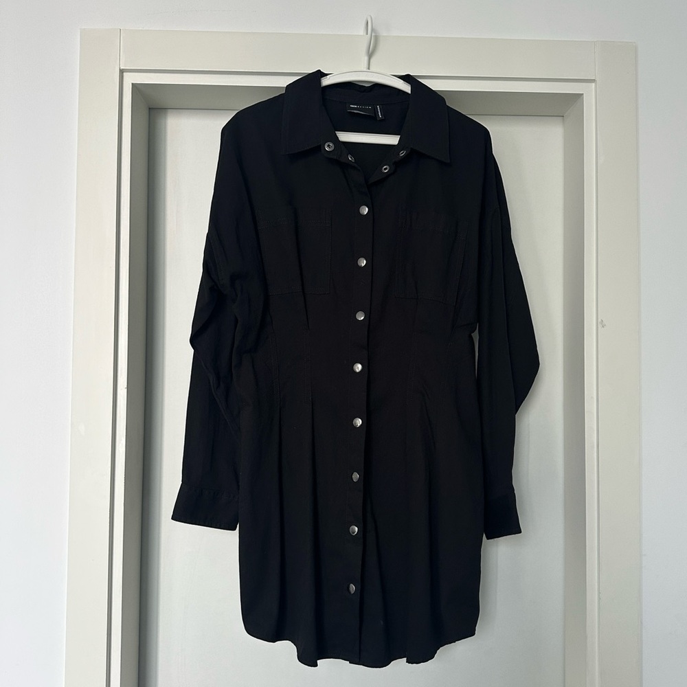 ASOS DESIGN Long Shirt Dress with Snap Buttons